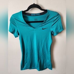 Nike Pro Women's Aqua V-Neck Tee